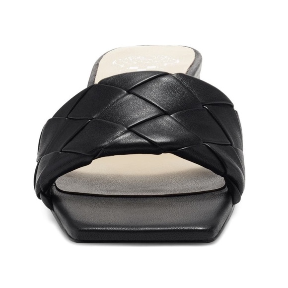 NEW! Vince Camuto Semtera Black Leather Block Heel Sandal - Size 10 👠 - Picture 4 of 10